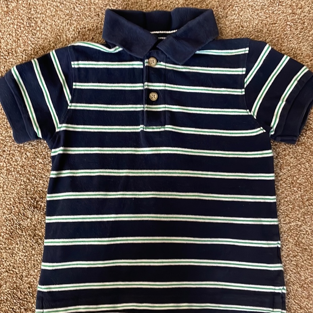 EST 1989 Place striped short sleeve polo shirt 18-24M